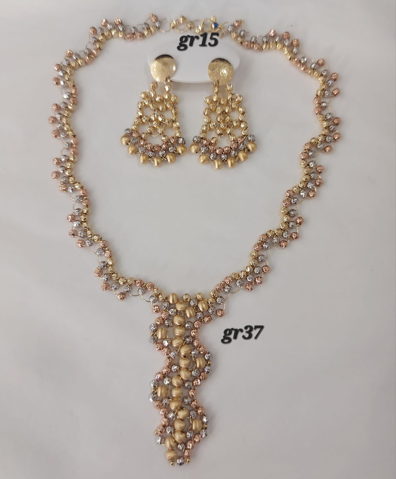 PARURE ORO 18KT COLLANA E ORECCHINI 