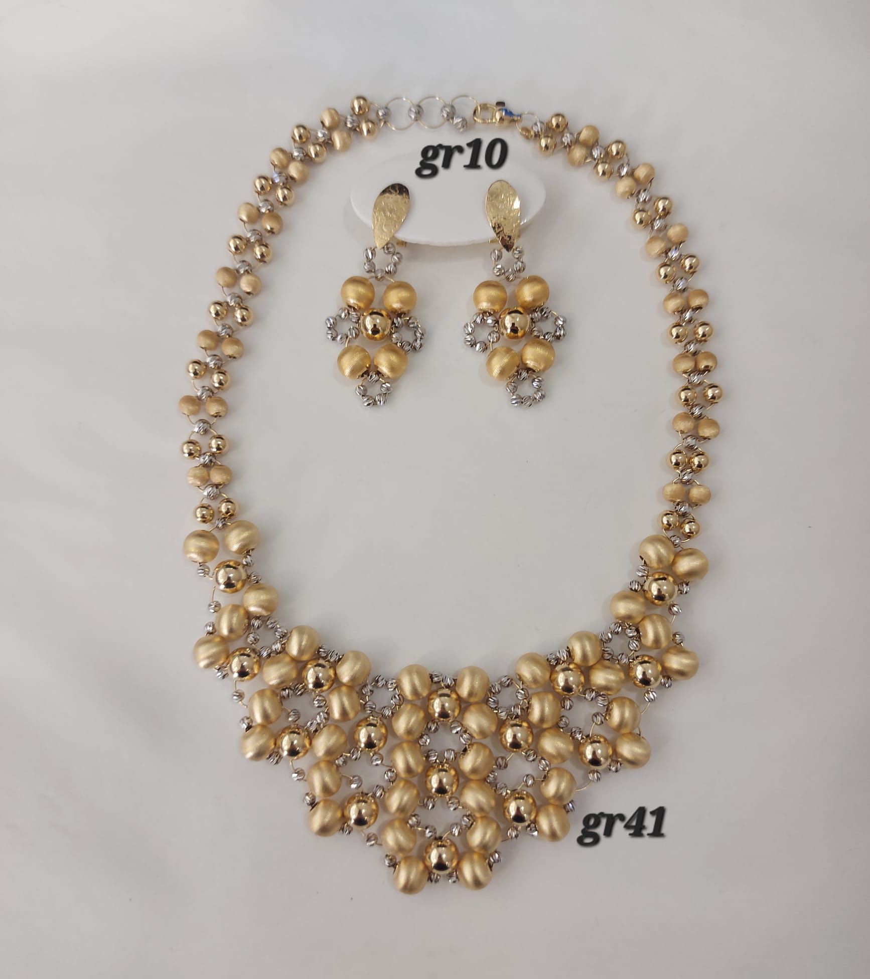 PARURE ORO 18KT COLLANA E ORECCHINI 