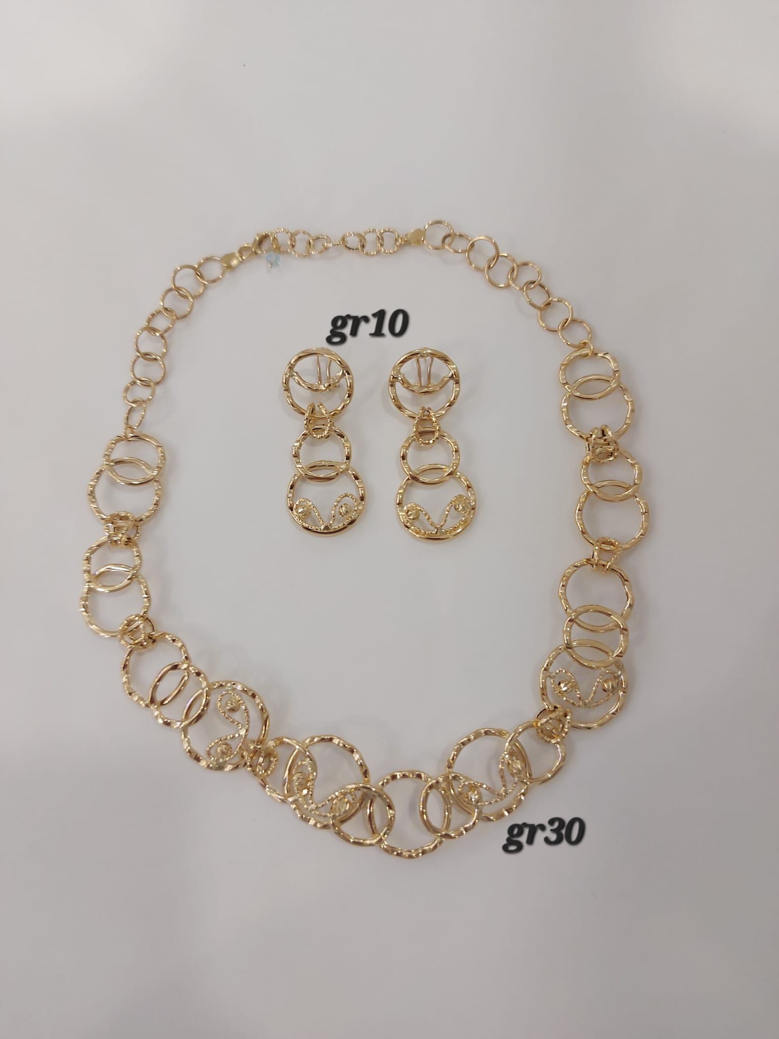 PARURE ORO 18KT COLLANA E ORECCHINI 