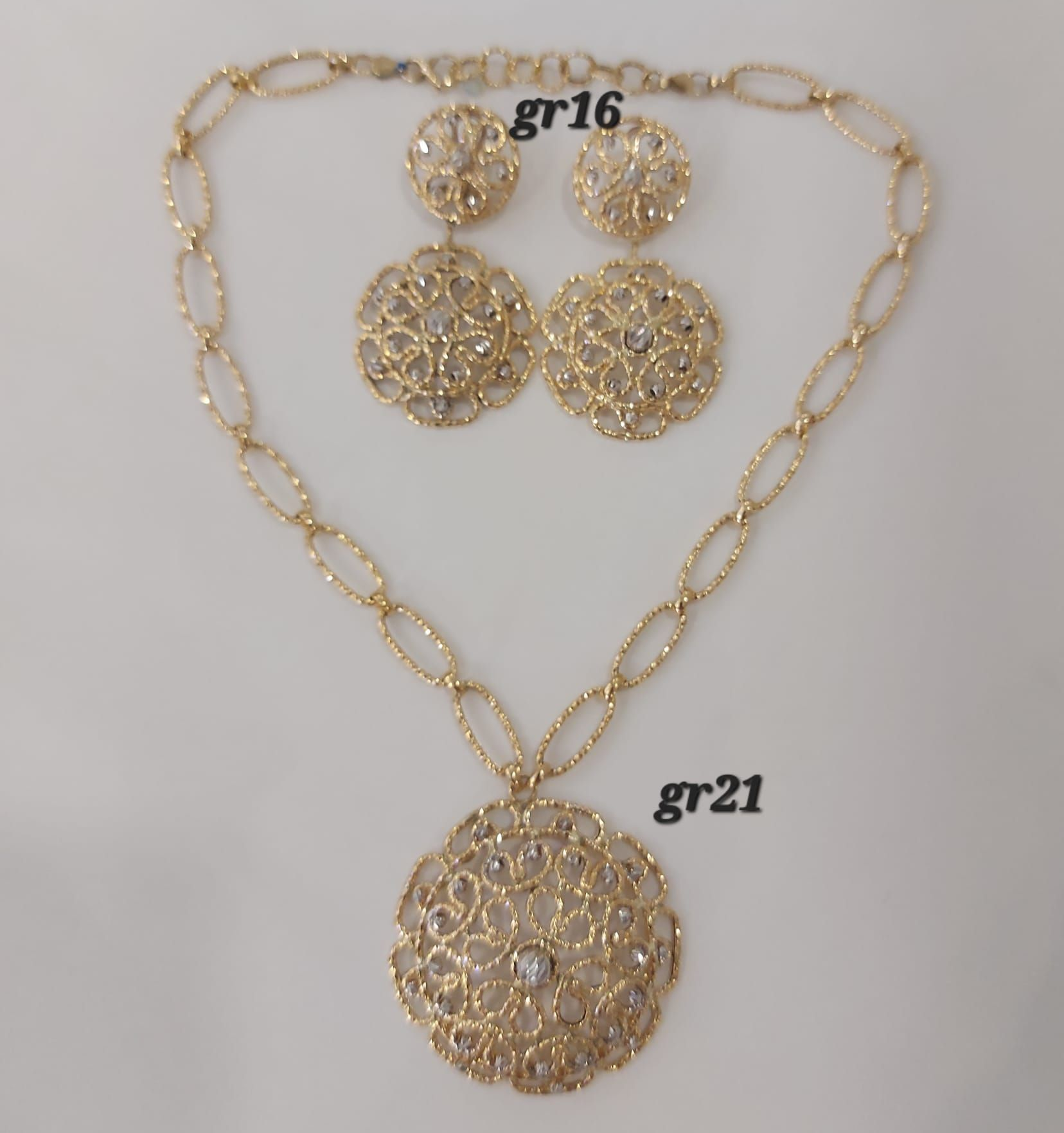 PARURE ORO 18KT COLLANA E ORECCHINI 