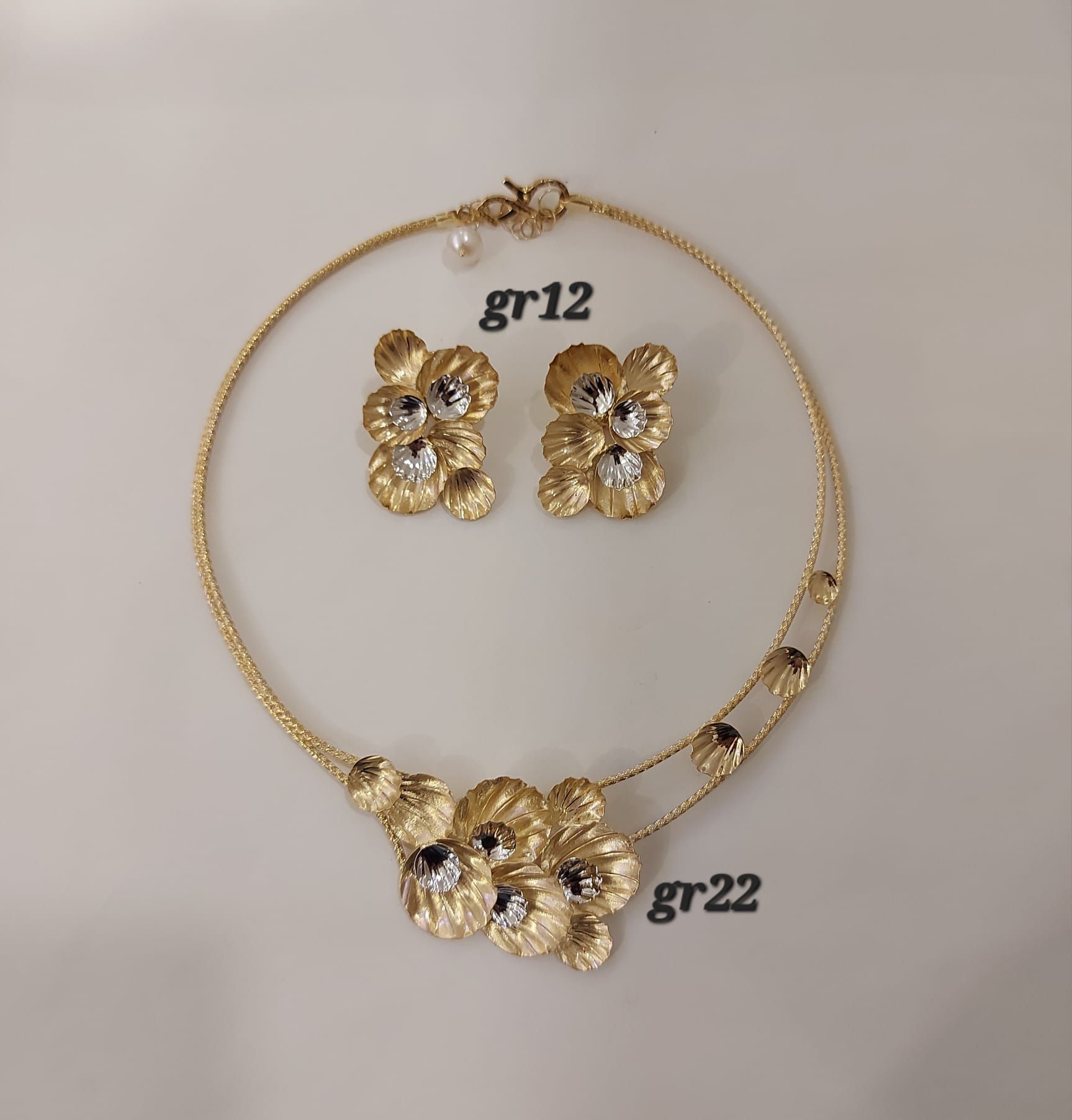 PARURE ORO 18KT COLLANA E ORECCHINI 