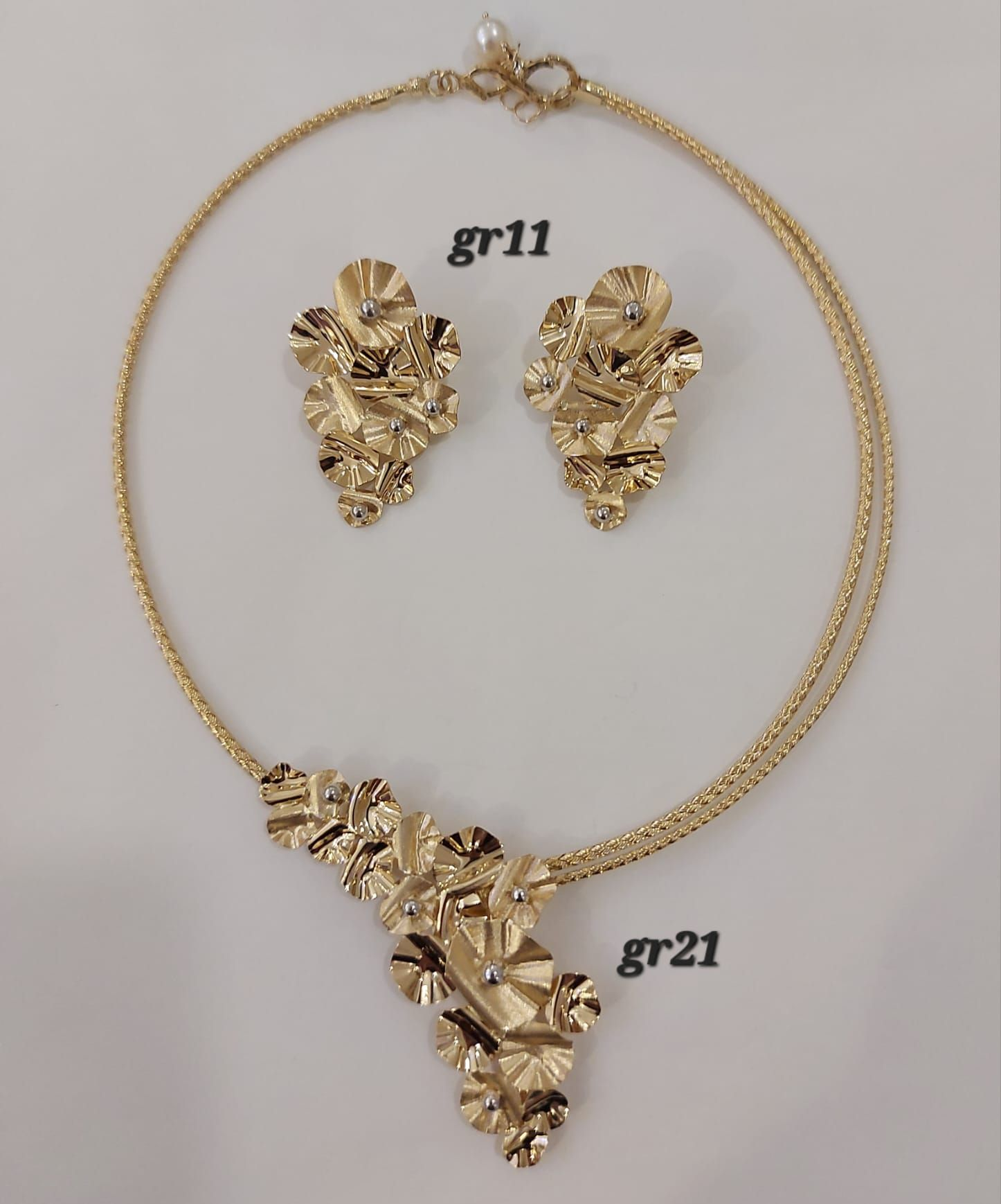 PARURE ORO 18KT COLLANA E ORECCHINI 