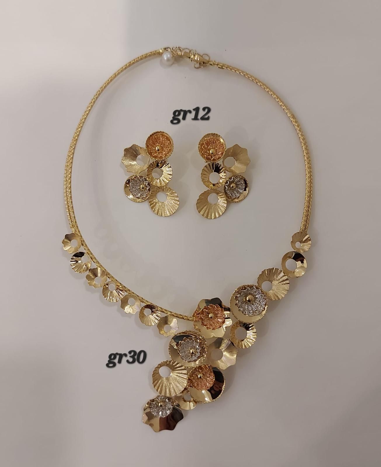 PARURE ORO 18KT COLLANA E ORECCHINI 