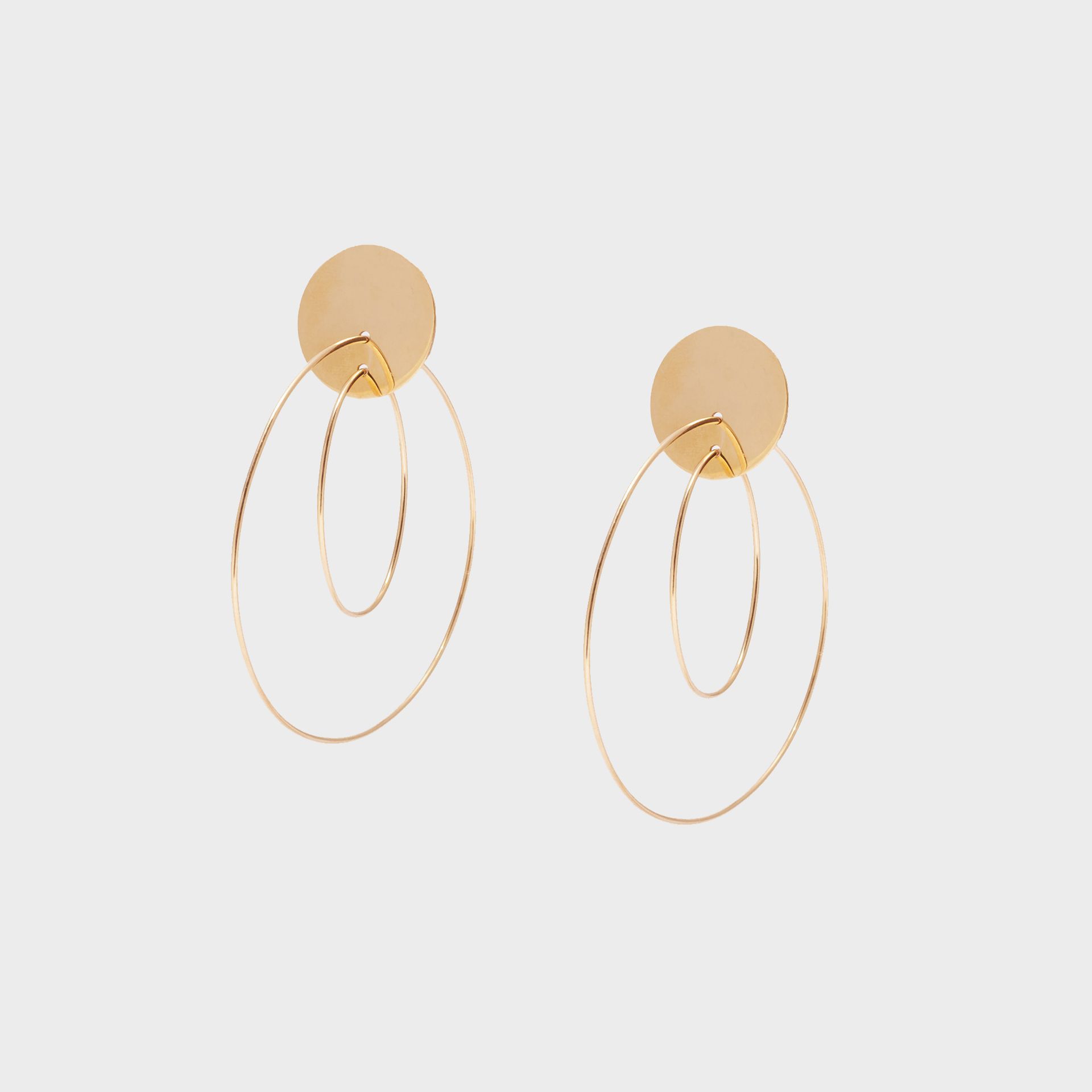 ORECCHINI 18KT PENDENTI  FORMA MODERNA 