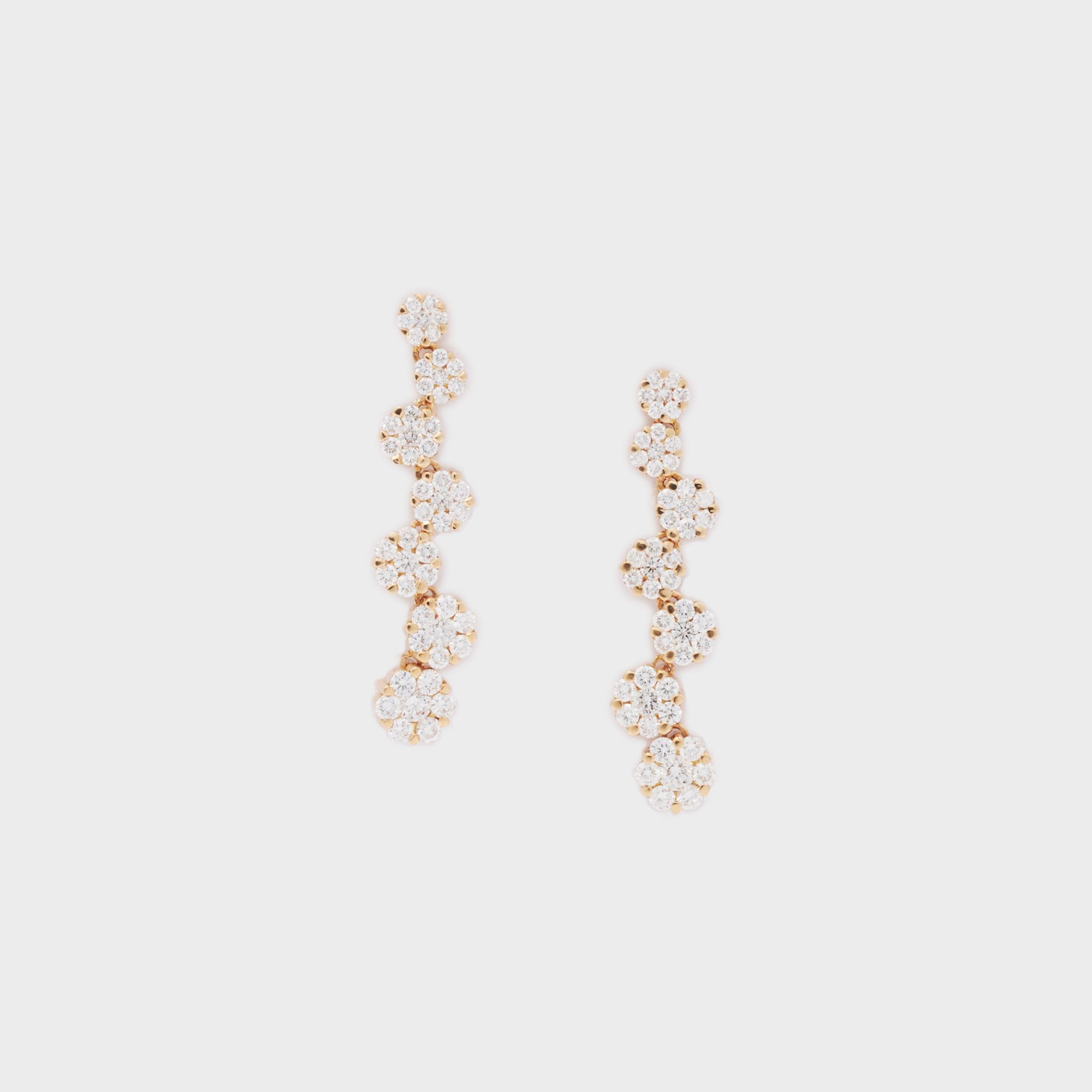 ORECCHINI  18 KT  PENDENTI  CHIUSURA FARFALLINA CON ZIRCONI