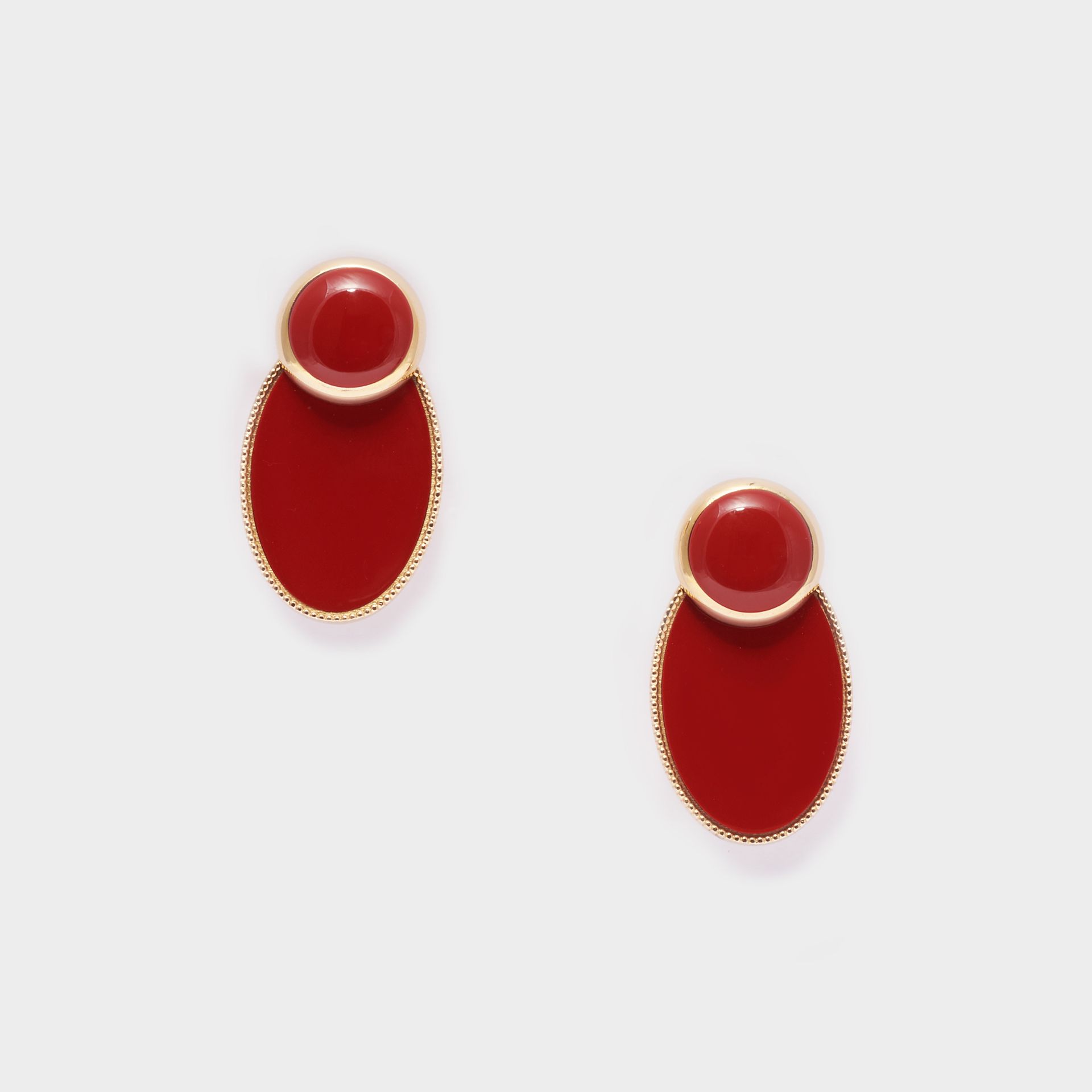 orecchini d'oro smalto rosso