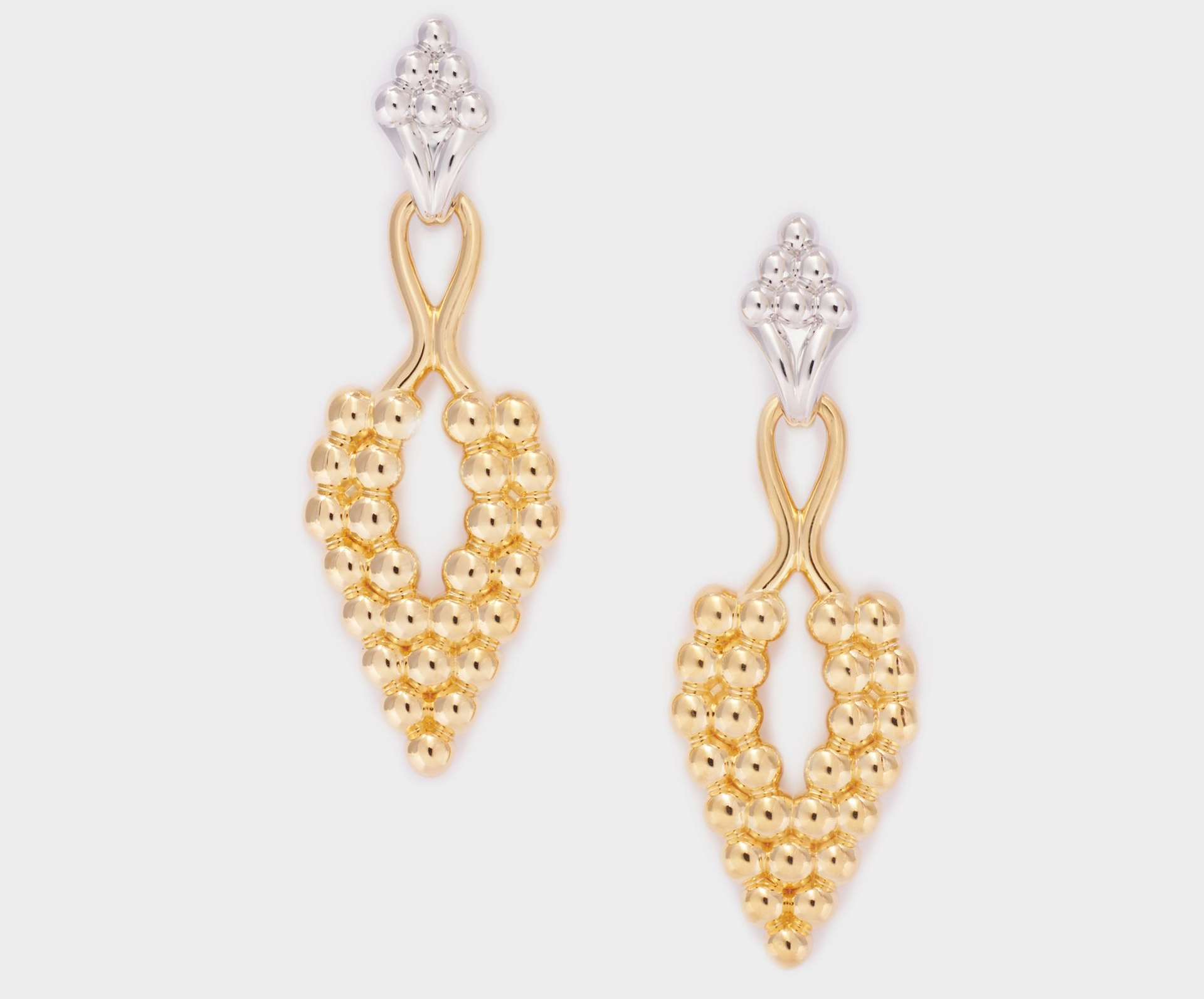 ORECCHINI  18 KT ELETTROFORMAUTURA PENDENTI  CHIUSURA OMEGA CLIP
