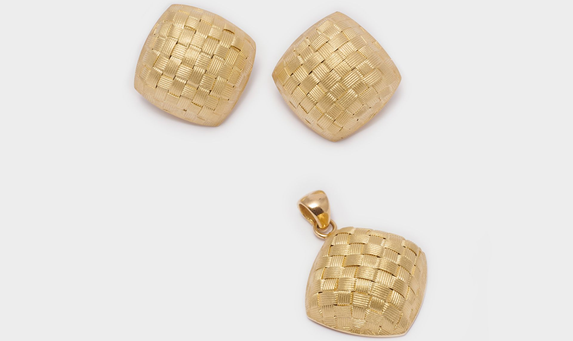 PARURE CIONDOLO CON ORECCHINI ORO 18 KT