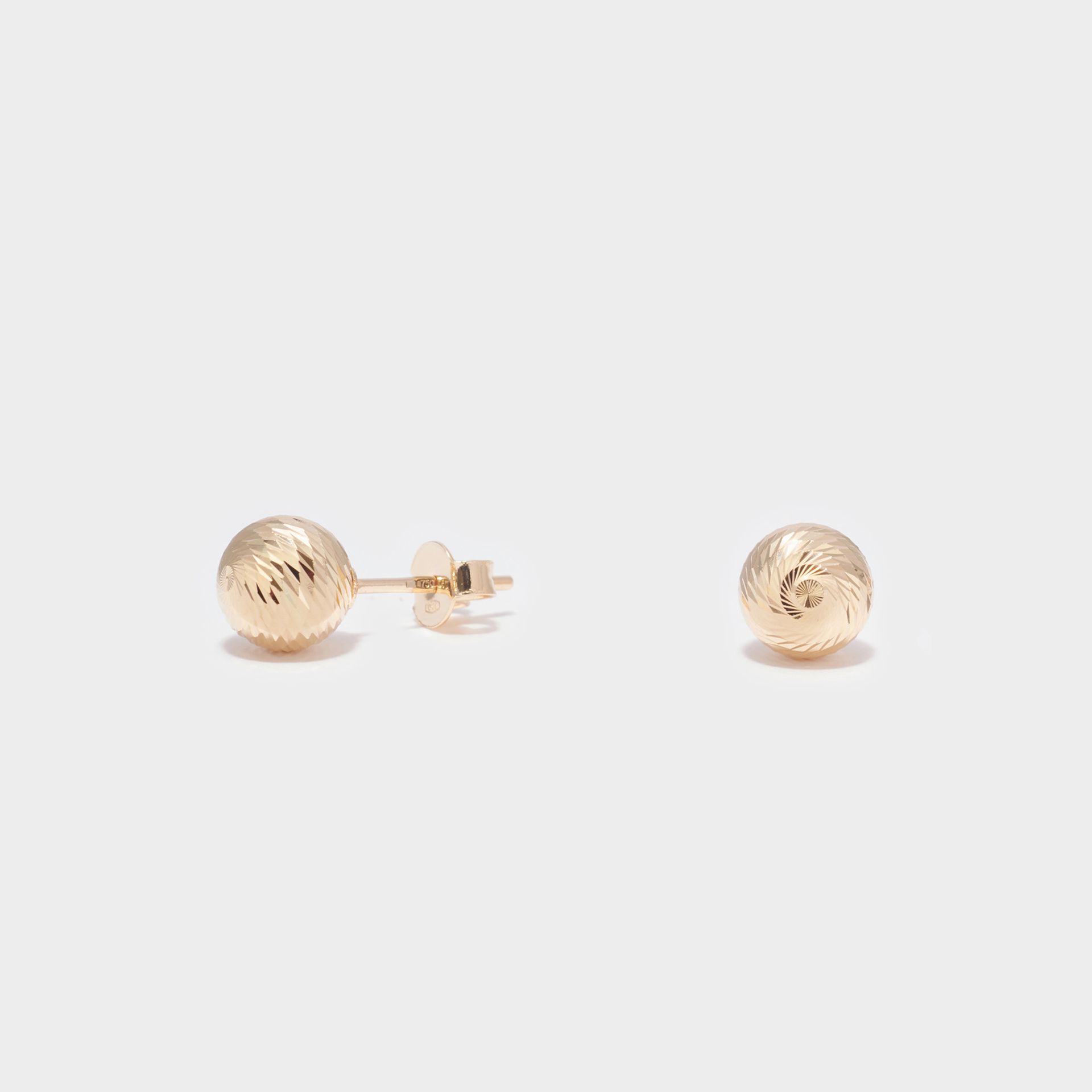 ORECCHINI  18 KT DIAMANTATI FORMA PALLINA CHIUSURA FARFALLINA