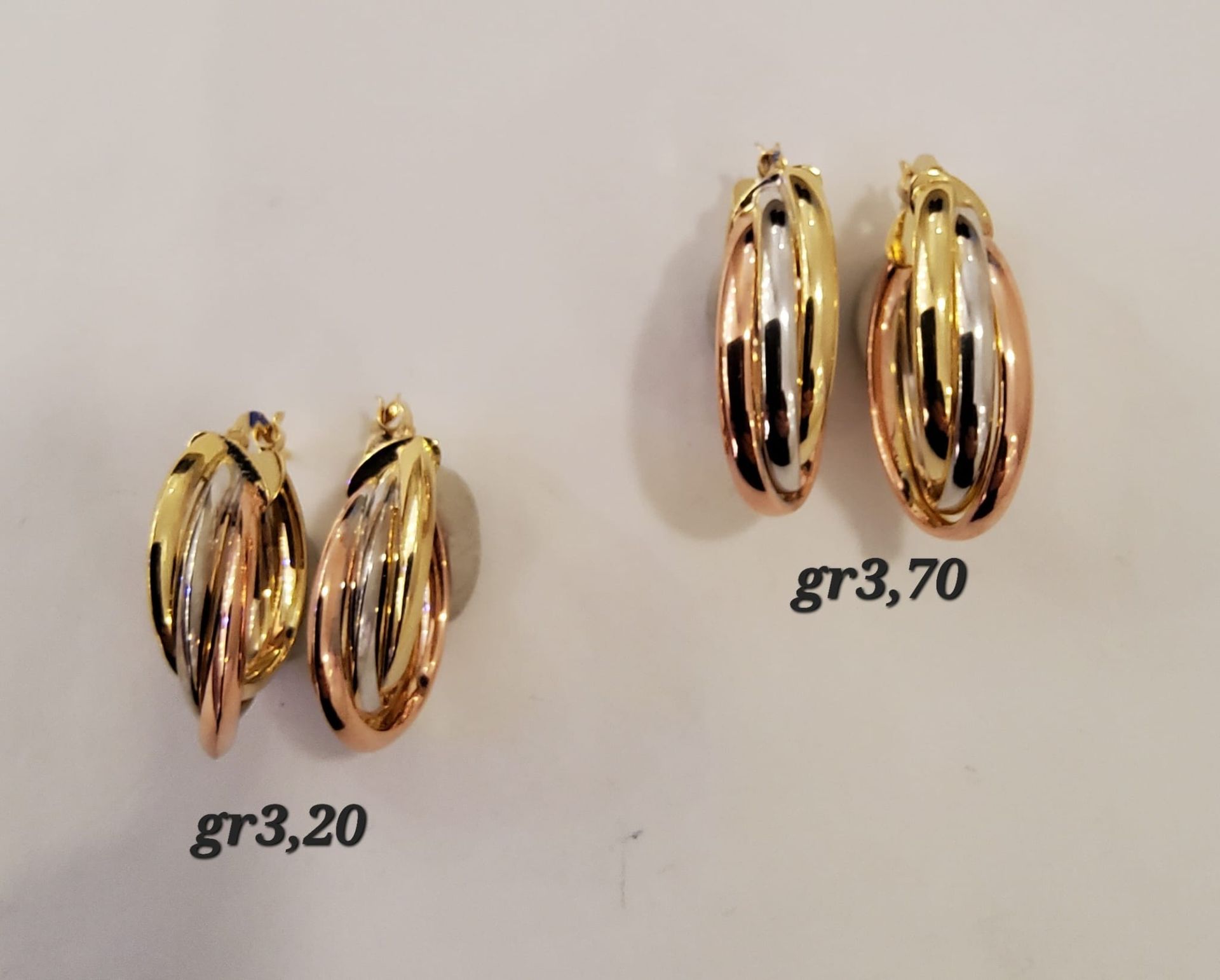 orecchini 18k oro bianco e giallo