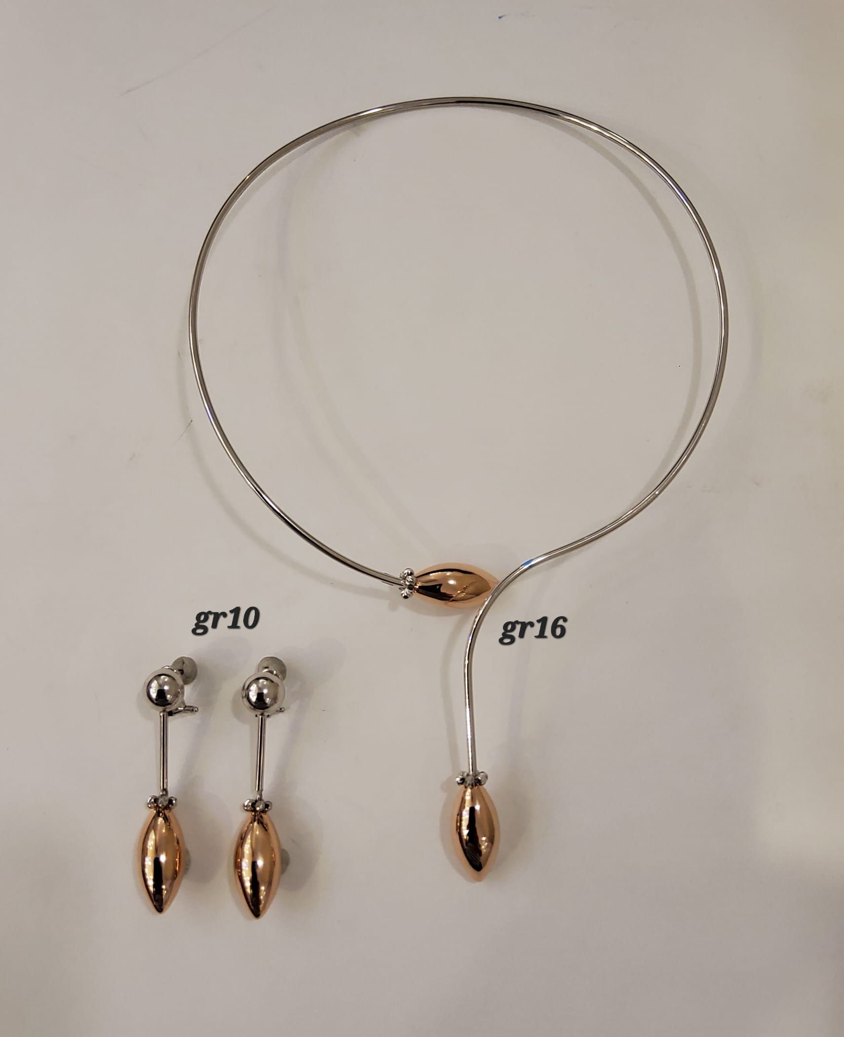 PARURE CON ORECCHINI ORO BIANCO 18K 