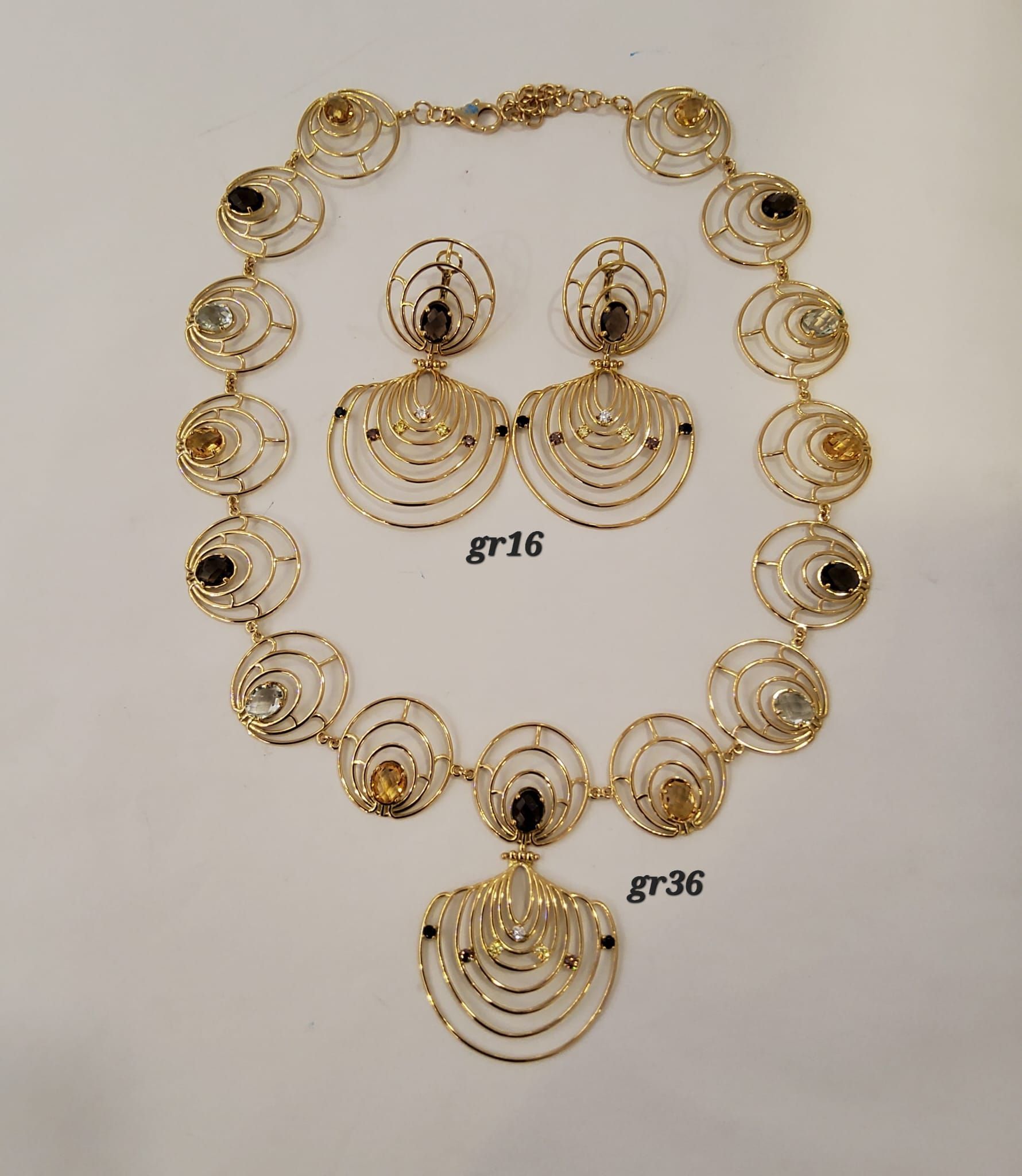 PARURE ORO 18KT COLLANA E ORECCHINI 