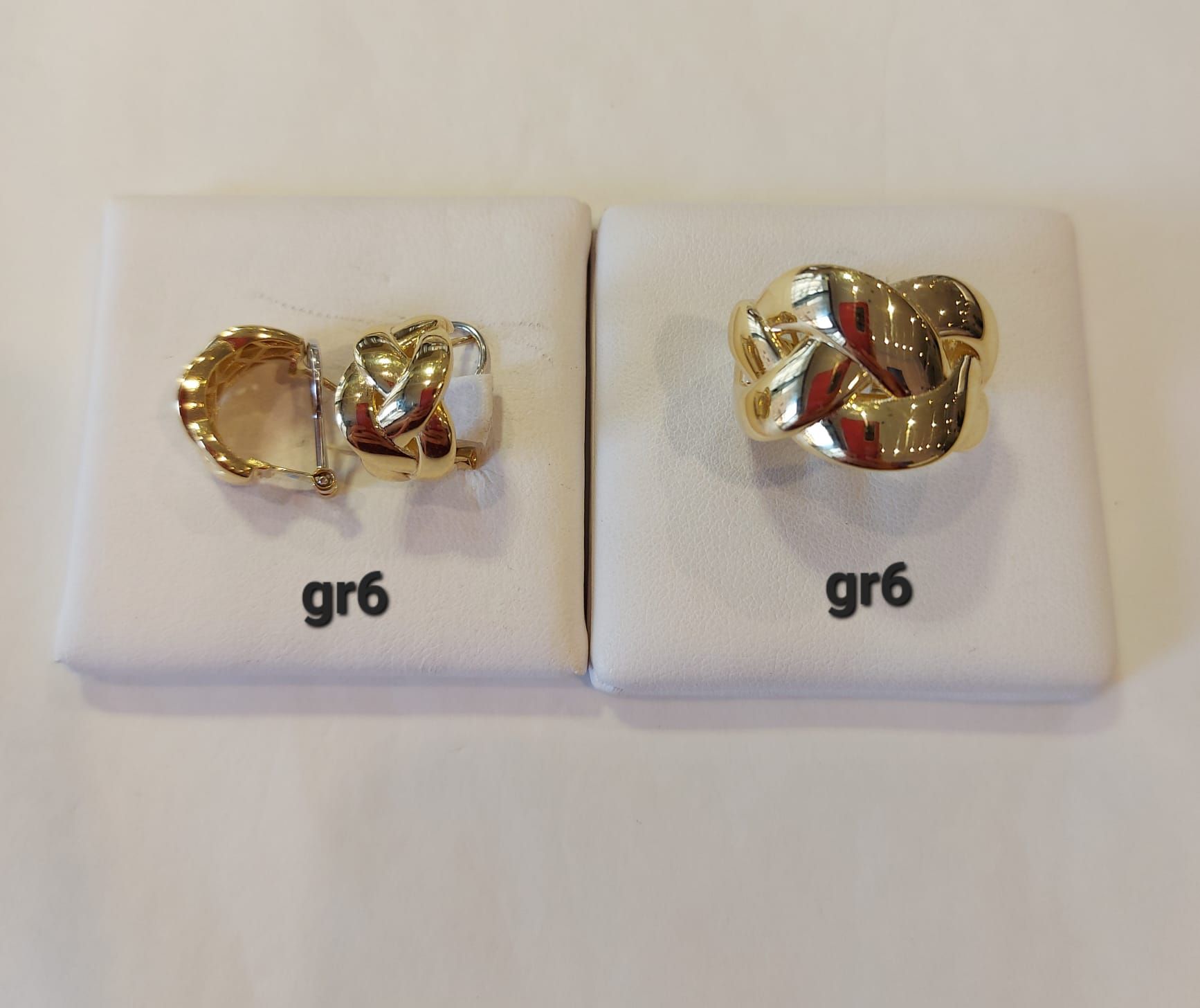 ORECCHINI  E ANELLO FANTASIA ORO GIALLO 18K