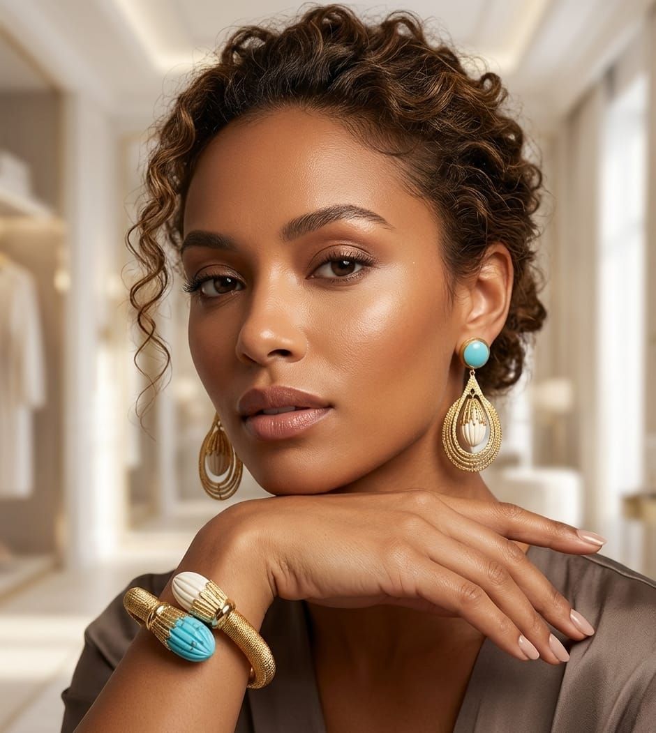 MODELLA CON GIOIELLI  ORO 18KT