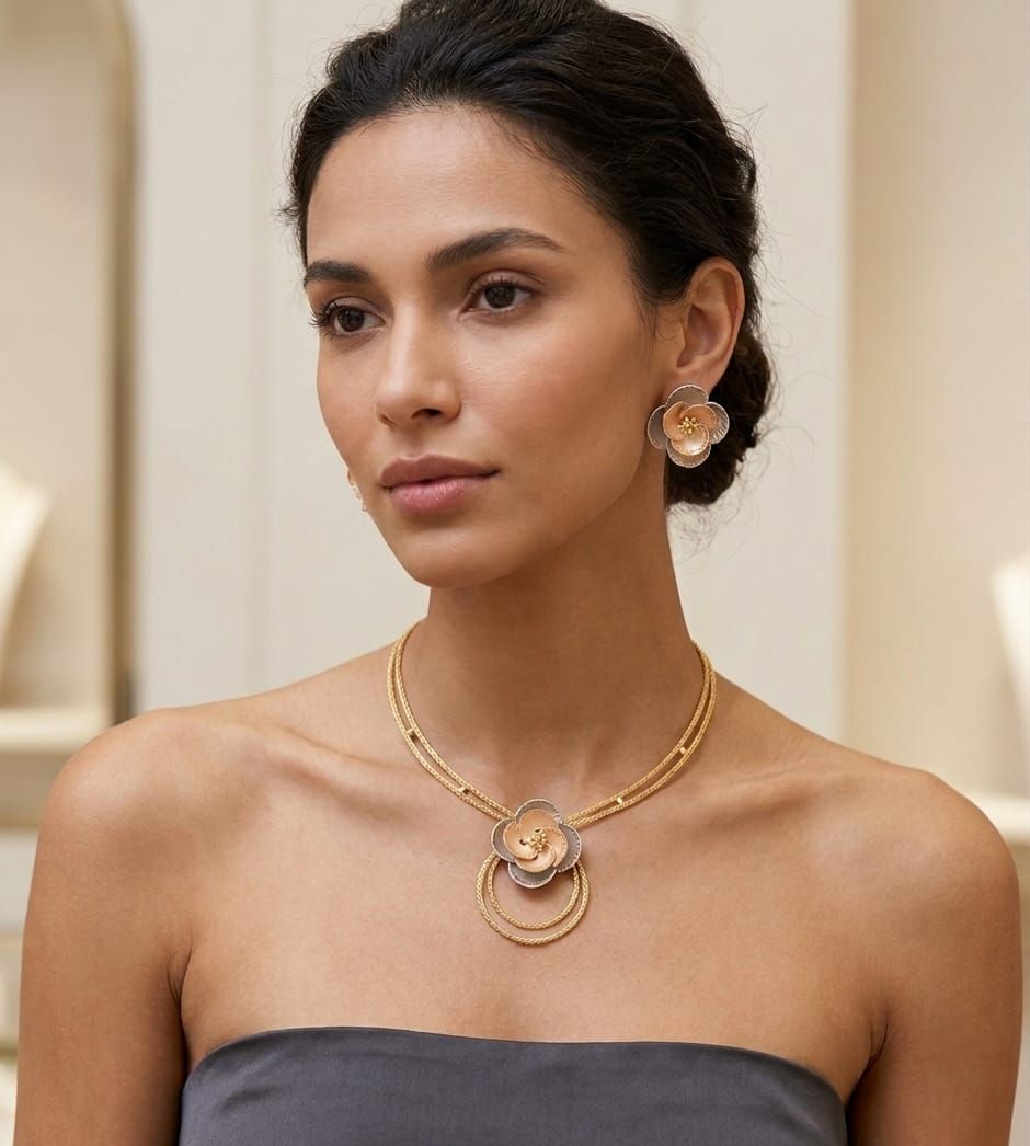 MODELLA CON GIOIELLI  ORO 18 KT