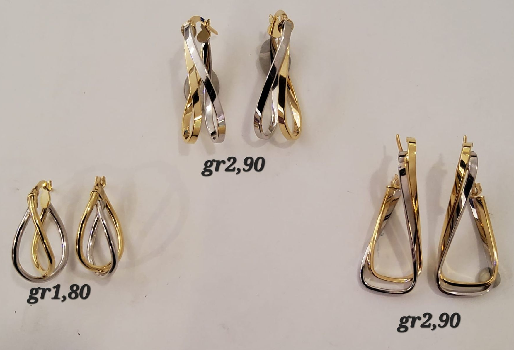 ORECCHINI ORO 18 KT MODERNI