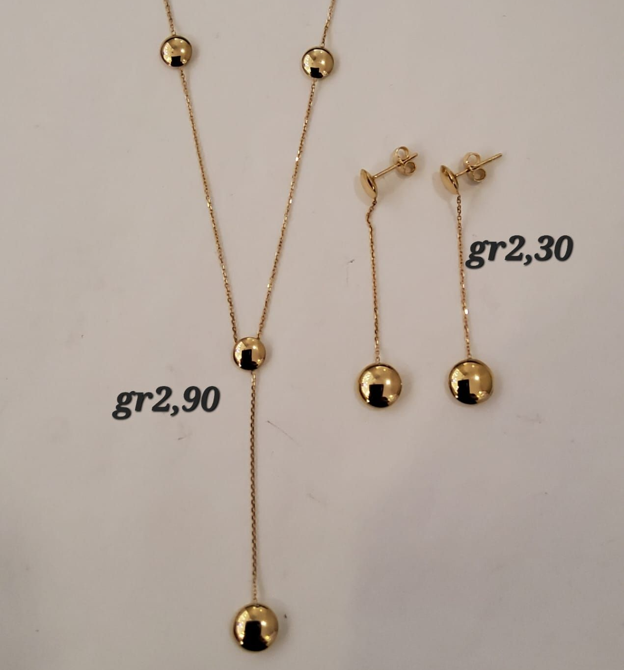 COLLANA E ORECCHINI  ORO 18K GIALLO