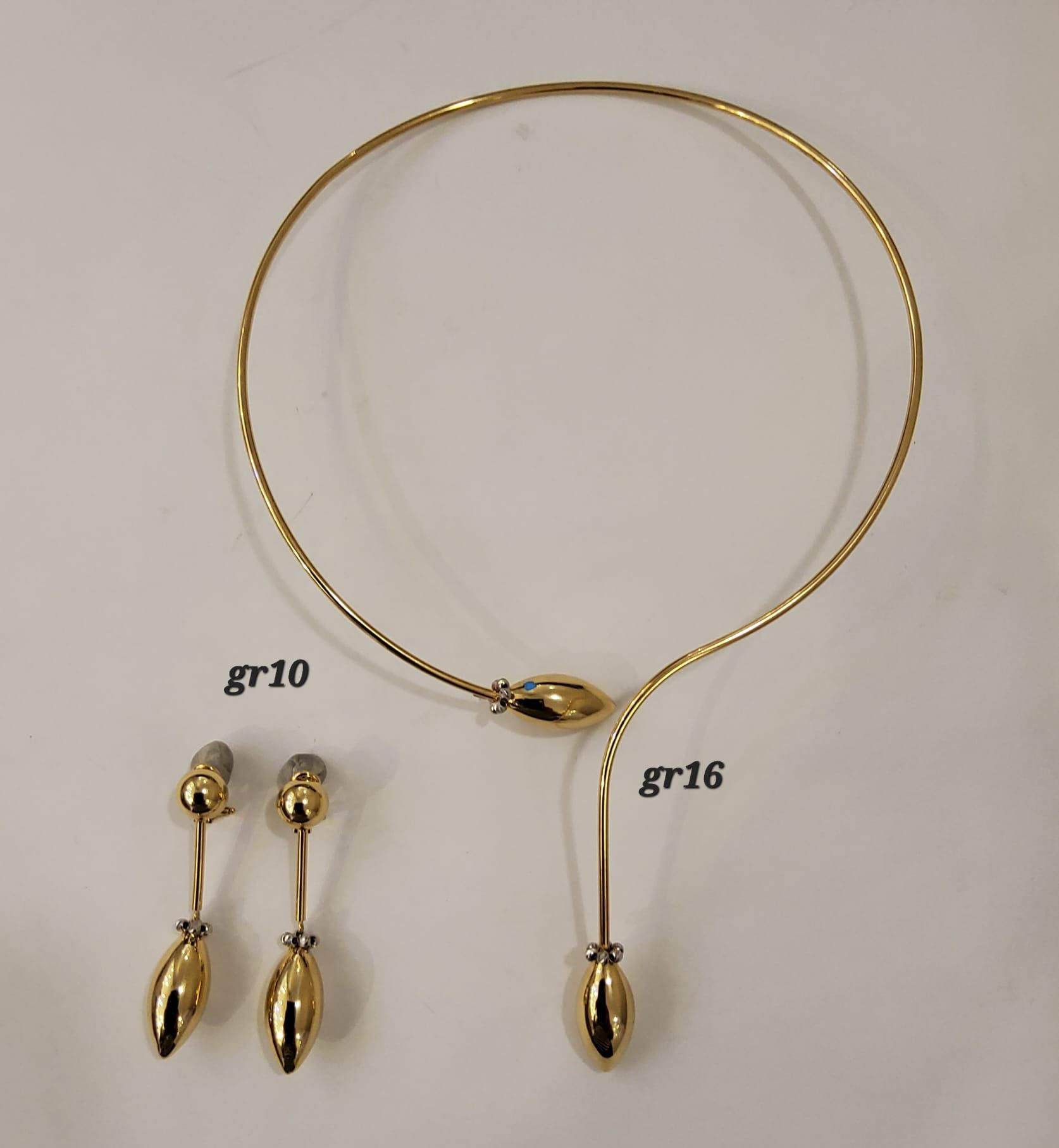 PARURE CON ORECCHINI ORO GIALLO18K 