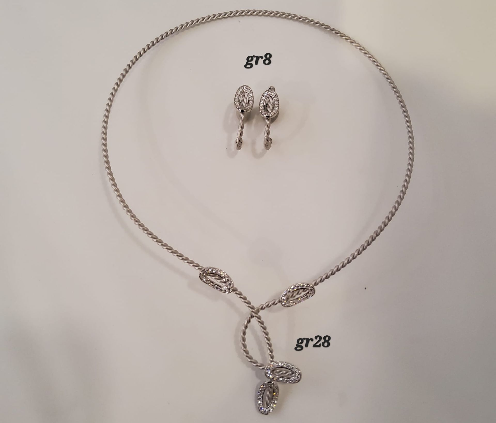 PARURE CON ORECCHINI  ORO 18K  BIANCO