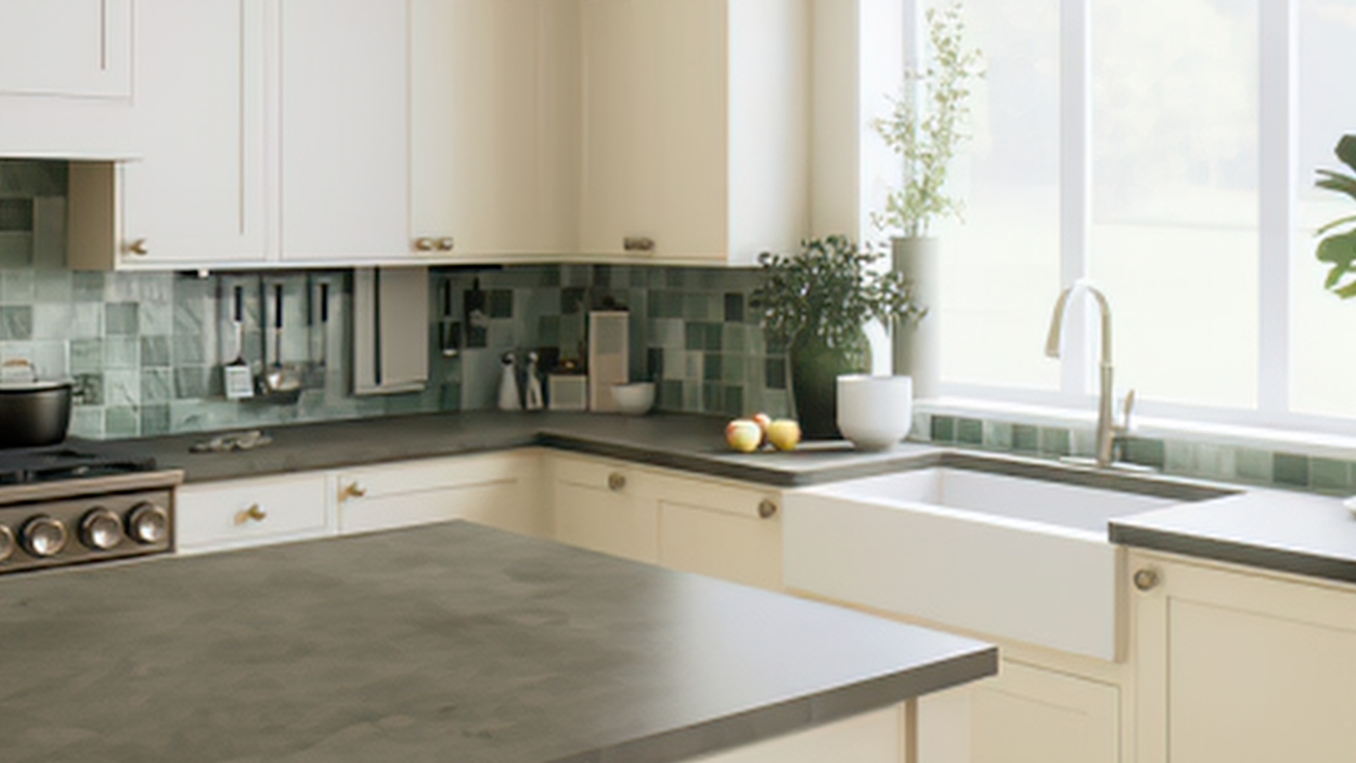 Modern Kitchen with updated sink after remodel