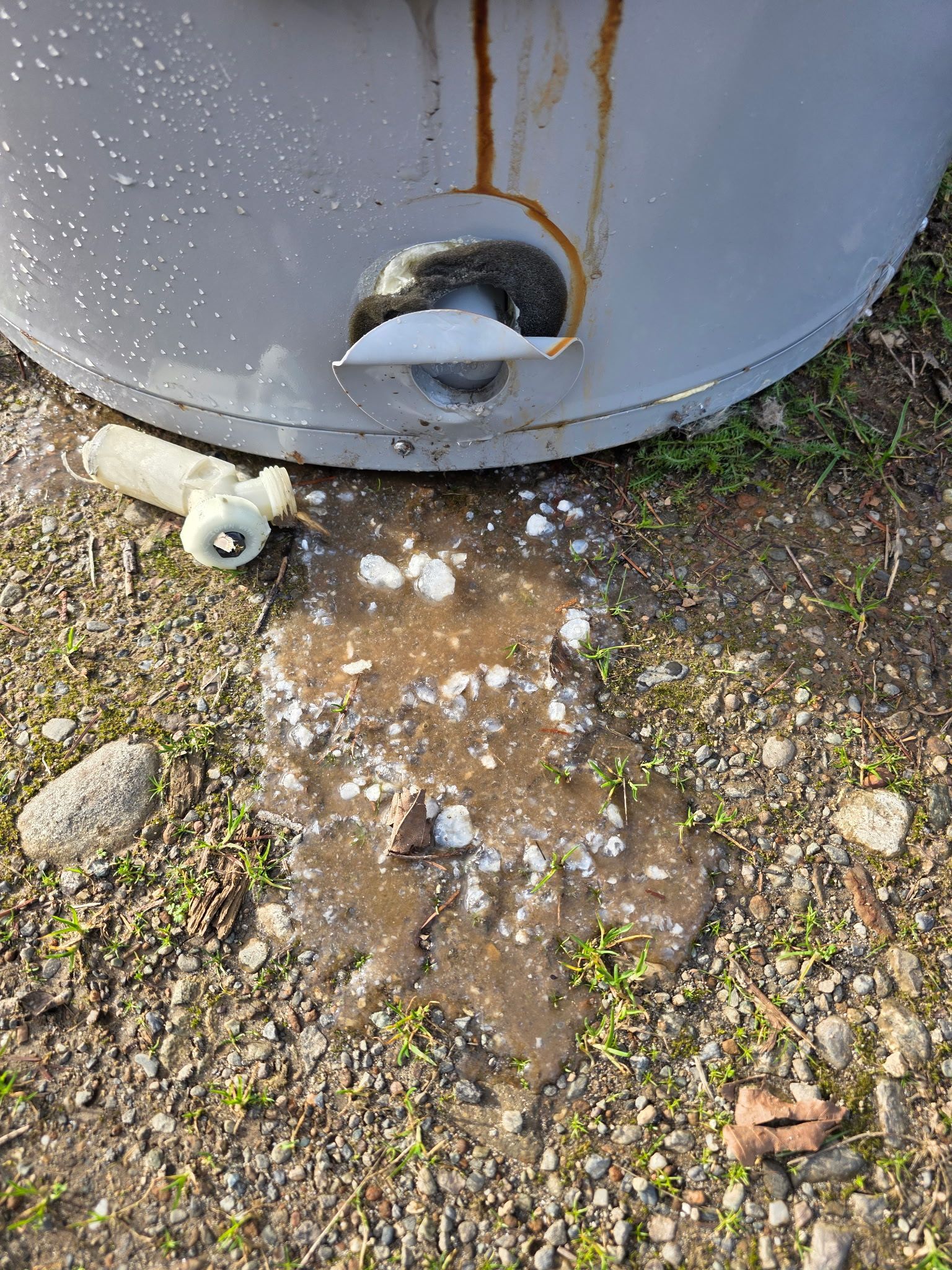 Sediment build up in a water heater that was not serviced in kitsap county