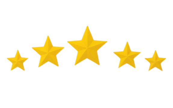 A row of yellow stars on a white background