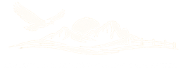 Minimal beige line art of a mountain range with a thin river or road beneath it
