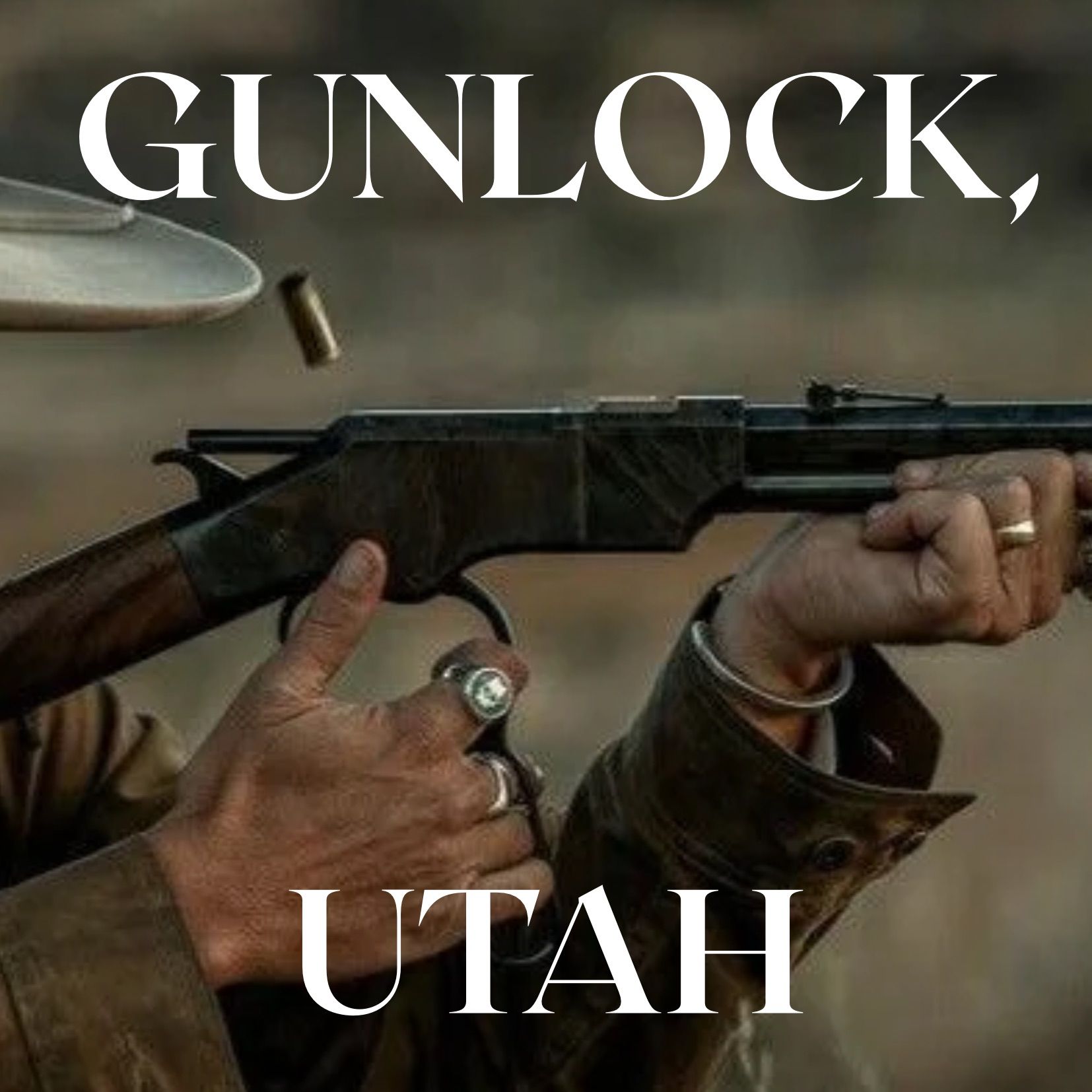 Person aiming a rifle, with text “GUNLOCK, UTAH” overlaid.