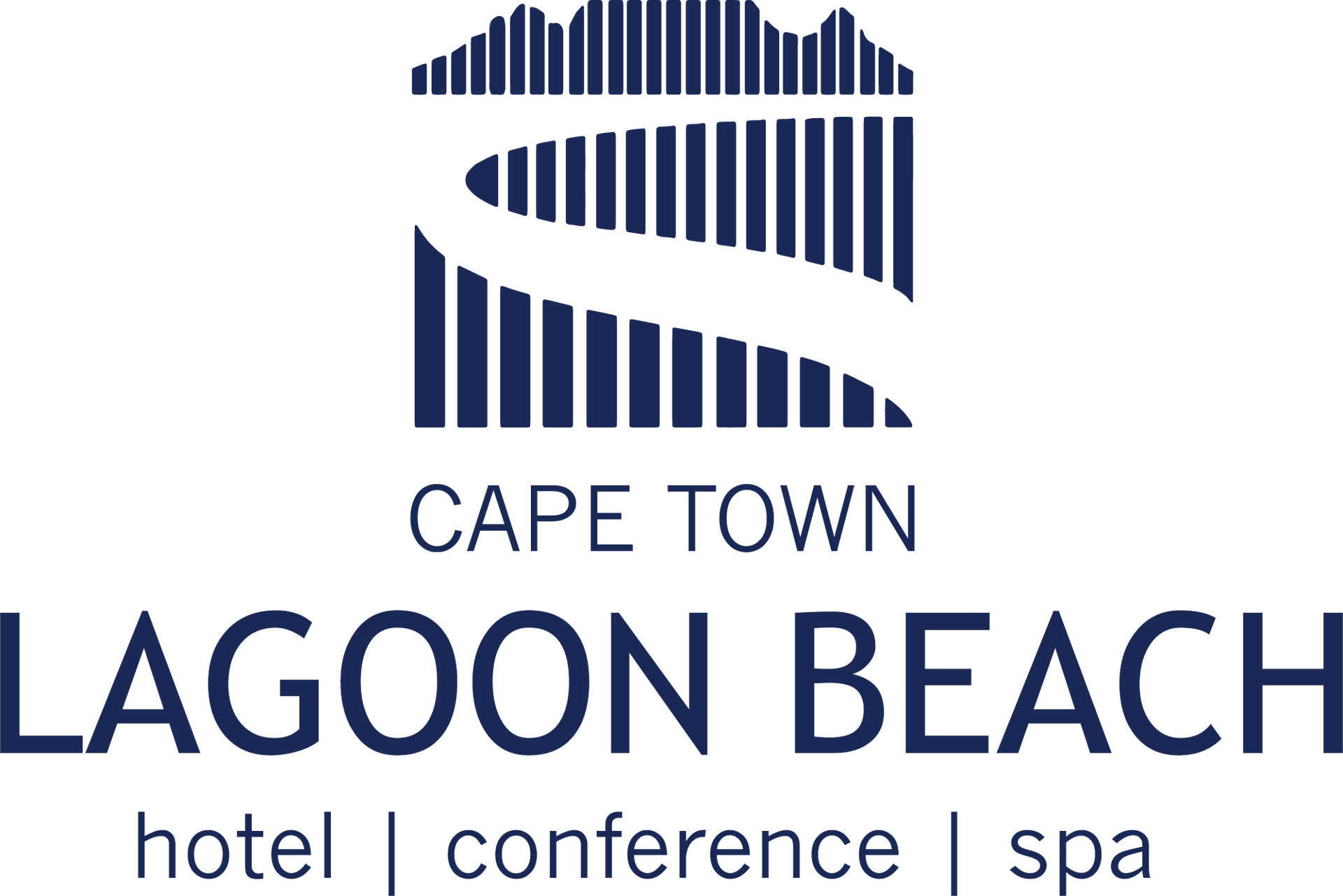 The logo for lagoon beach hotel and conference spa in cape town.