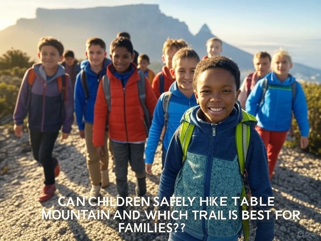 A group of children are hiking up a mountain.