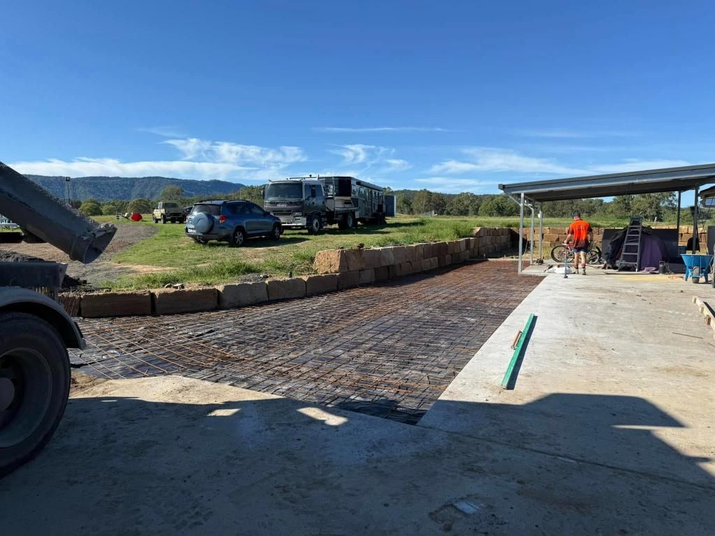A Truck is Parked on the Side of the Road in a Parking Lot — Crete to Coast Concreting in Browns Plains, QLD