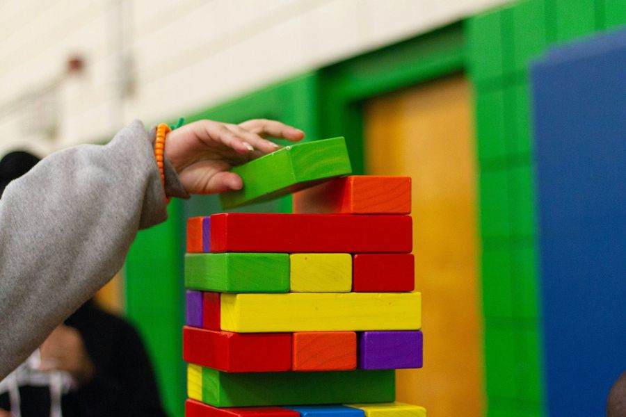 Children playing with colourful building blocks at Diversity Childcare Centre