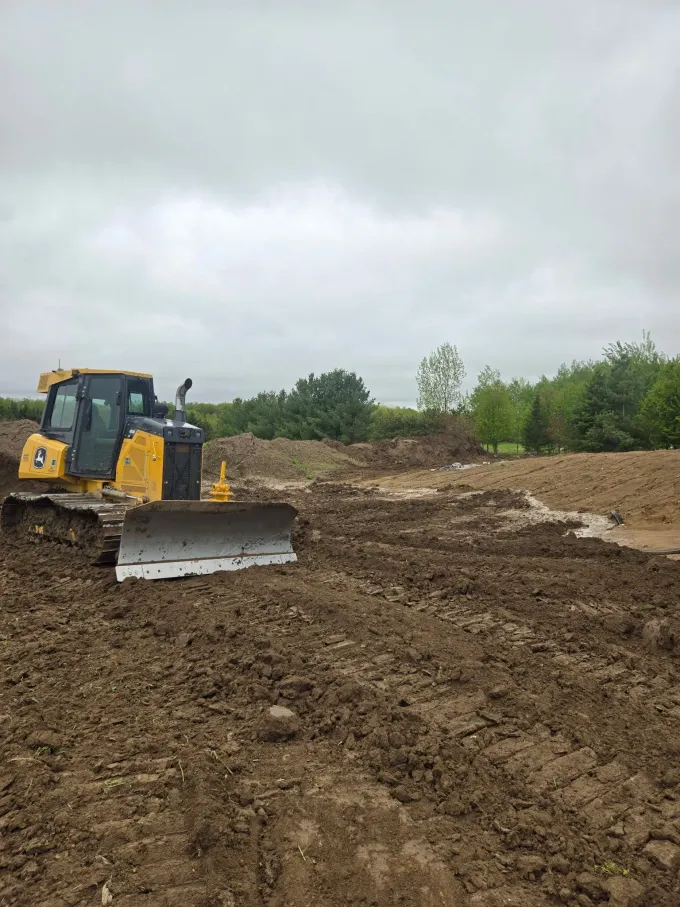 Bulldozer grading a construction site – ERE Excavation, Central Wisconsin