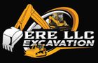 ERE LLC Excavation logo with yellow excavator graphic on black background