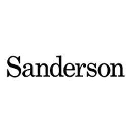 Parola “Sanderson” con grazie nere su sfondo bianco