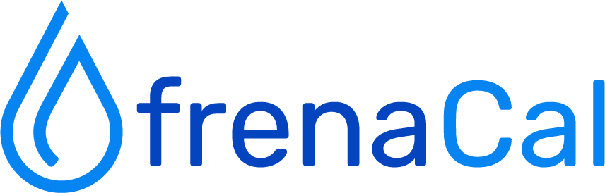 Logotipo con forma de lágrima azul y la palabra 