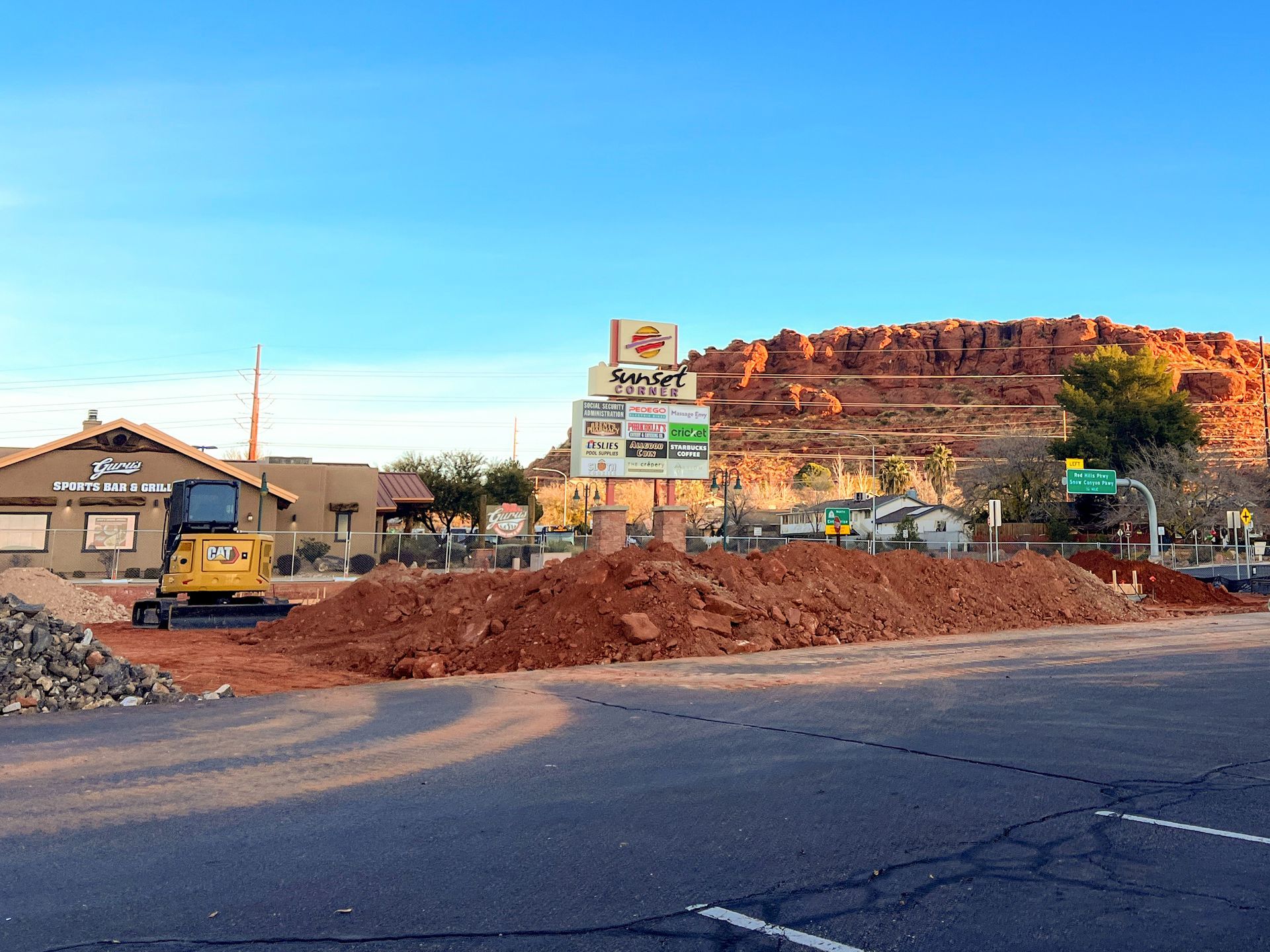 Construction site at Sunset Corner
