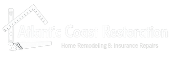 Faded logo with a house icon and partially legible company text on a white background