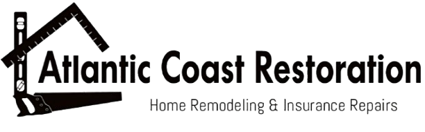 Atlantic Coast Restoration logo with house roof icon and text “Home Remodeling & Insurance Repairs”