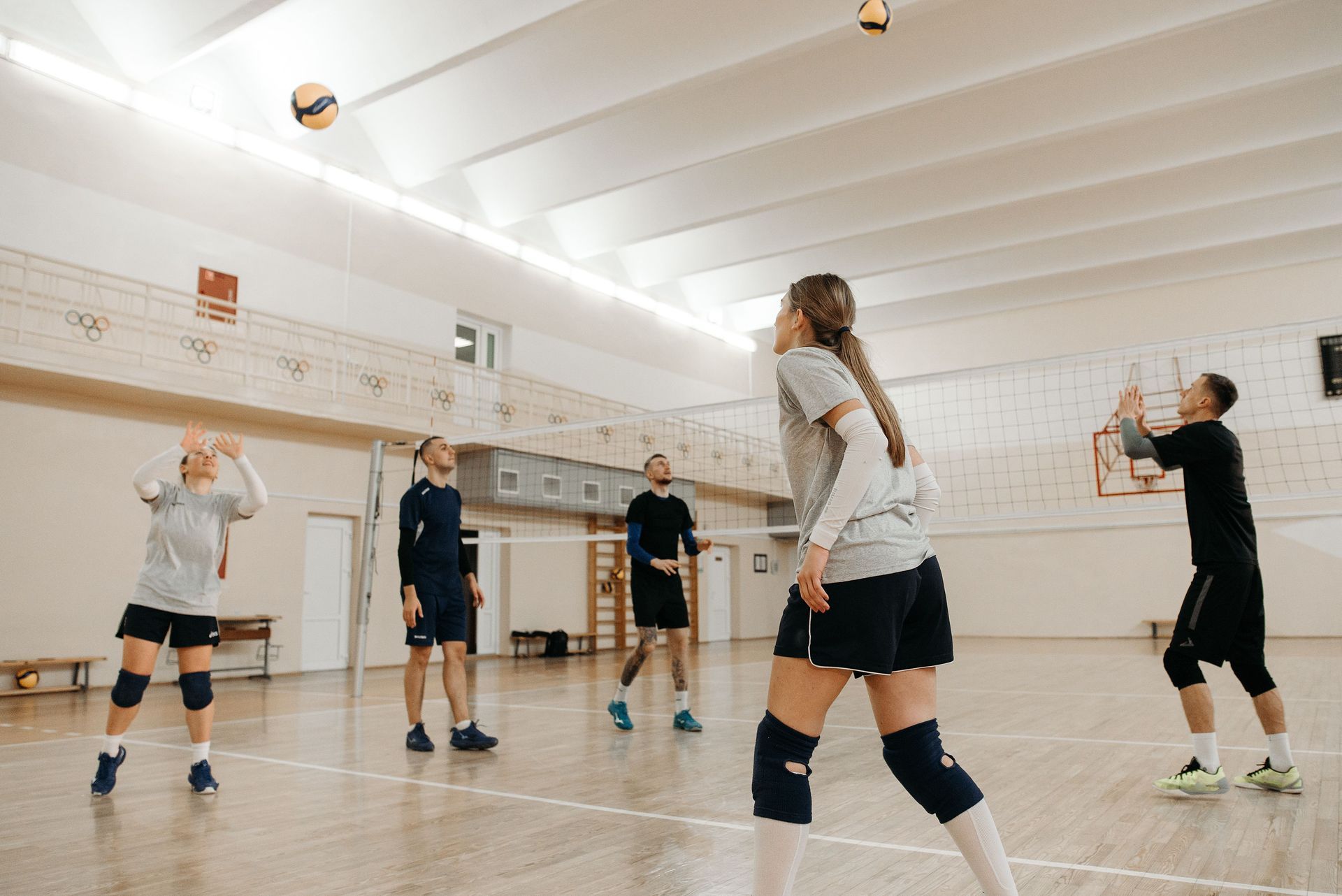 Clients playing sports after work
