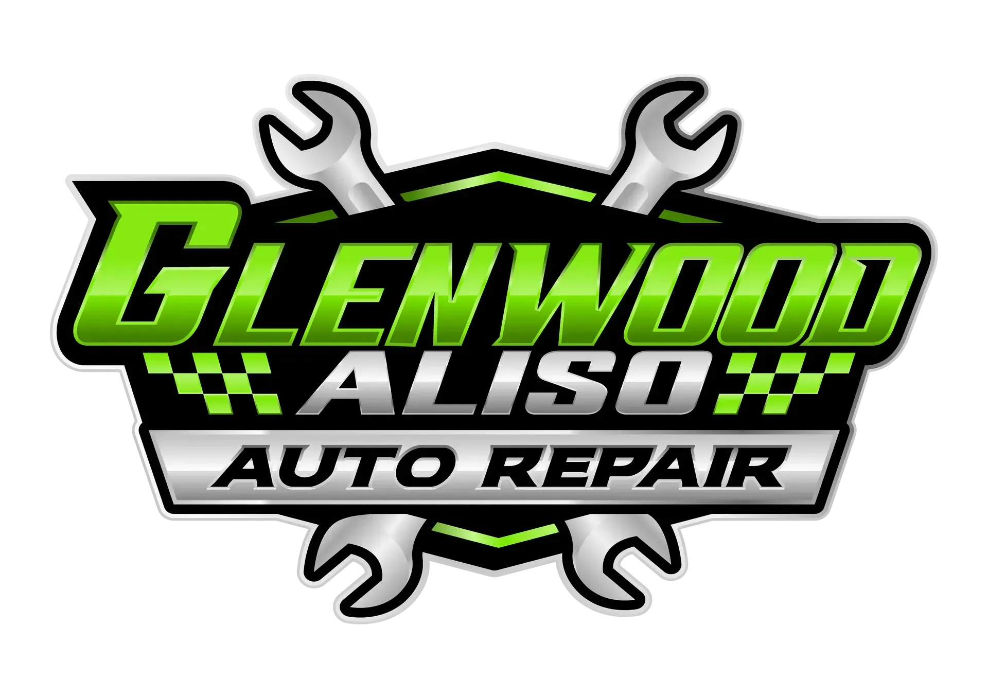 Logo for Demo Auto Repair: text with a gear icon, red and navy colors.
