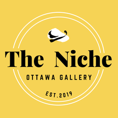 The logo for the niche ottawa gallery is yellow and black.