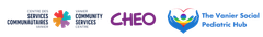 A blurred image of a logo for cheo the varier social pediatric hub