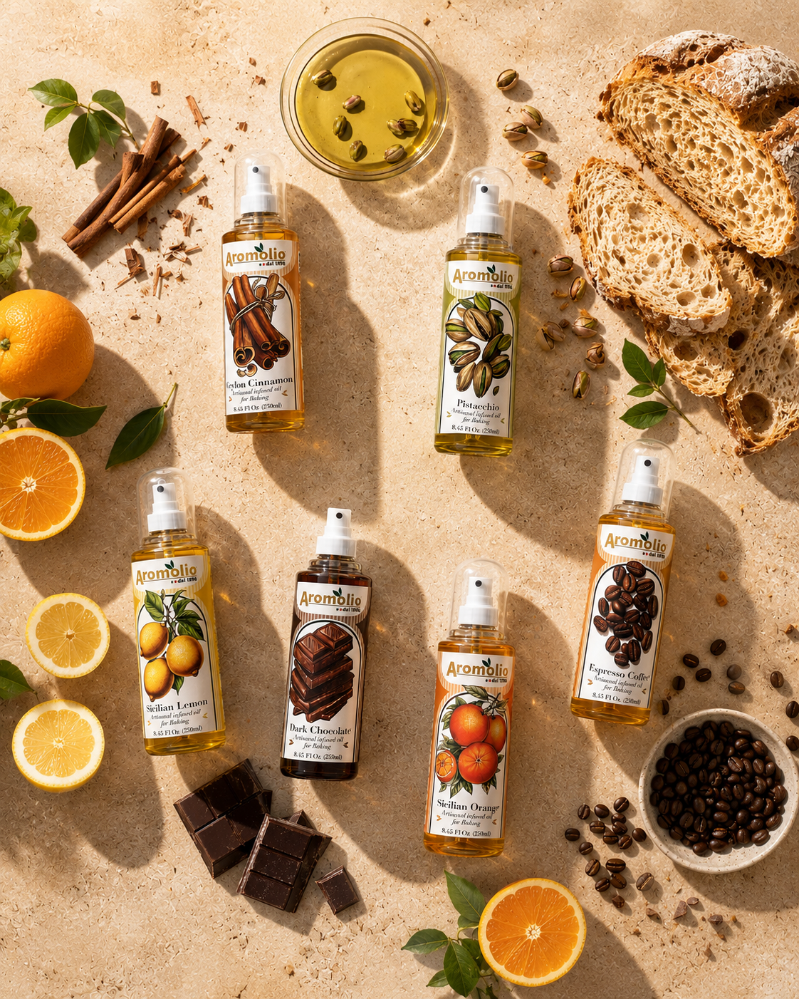 Aromolio - olio extravergine di oliva e olio aromatizzato
