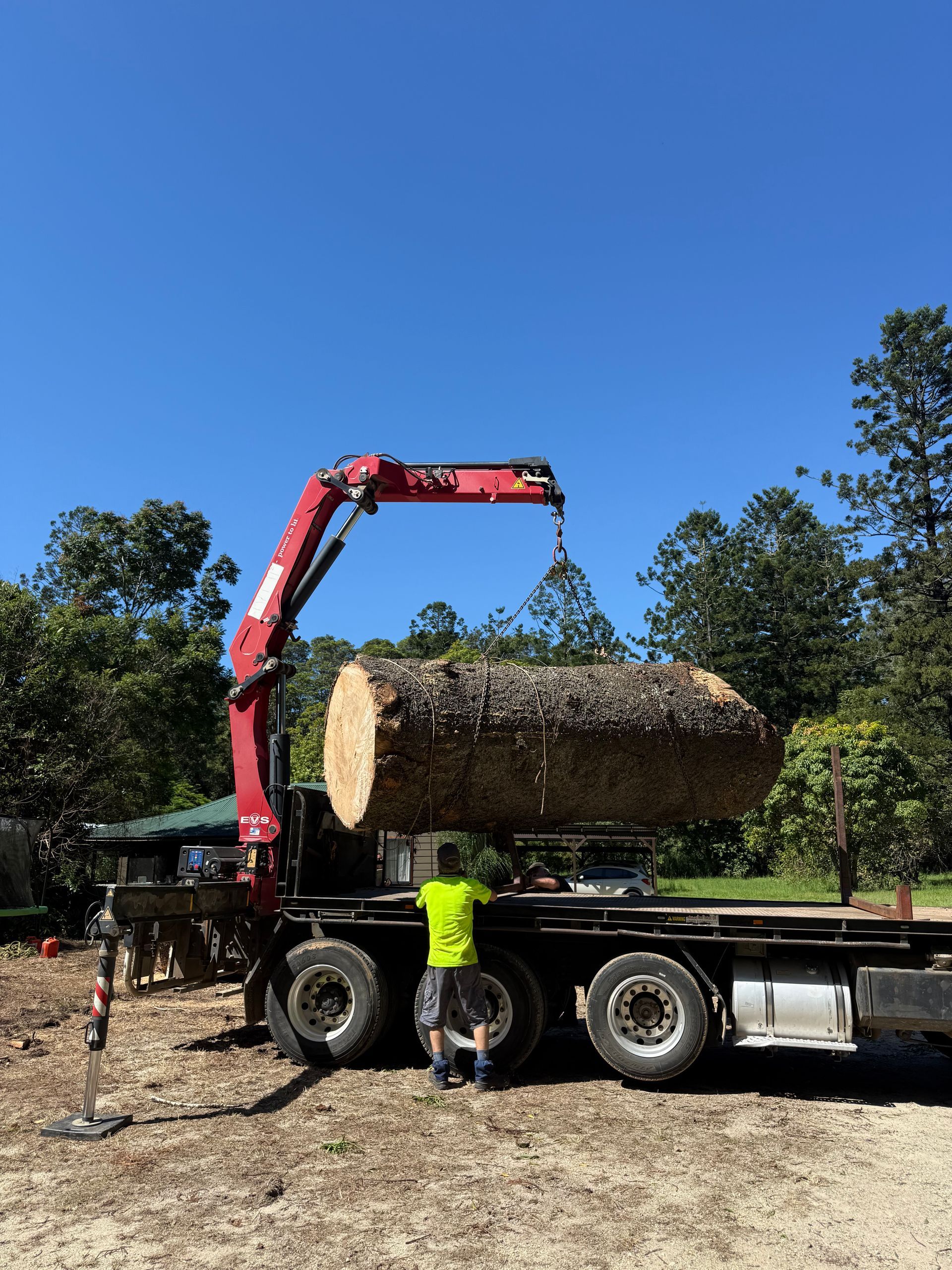 A Tree Trunk is Being Lifted on to a Truck — Brodees Crane Trucks in Murwillumbah, NSW