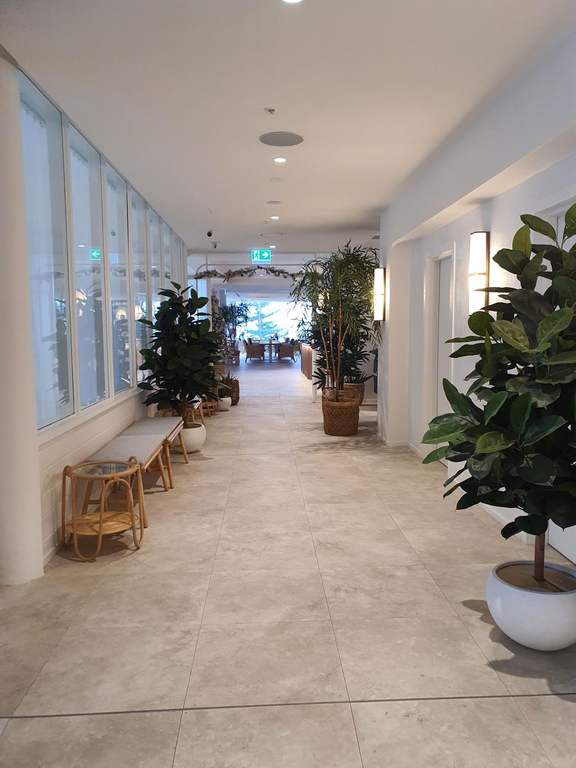 A lobby waiting area of a hotel with plants — Commercial Painting Group in Kembla Grange, NSW