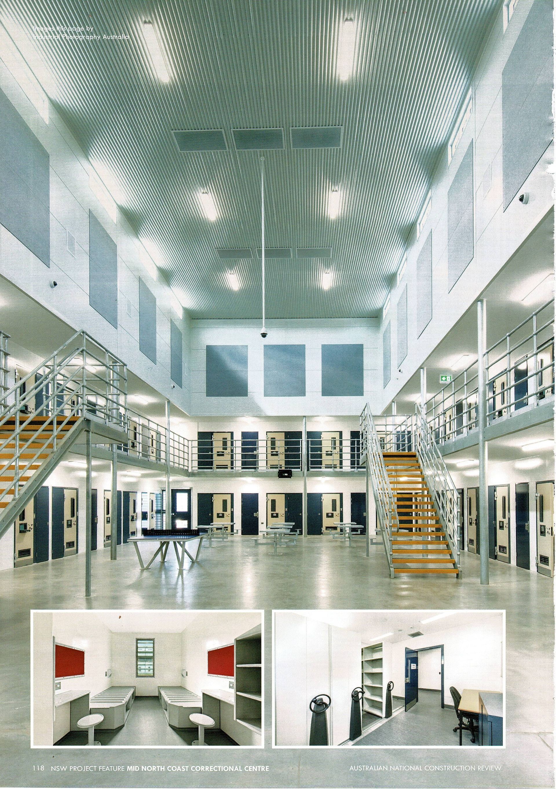 The inside of a correction centre with small rooms and a staircase — Commercial Painting Group in Kembla Grange, NSW