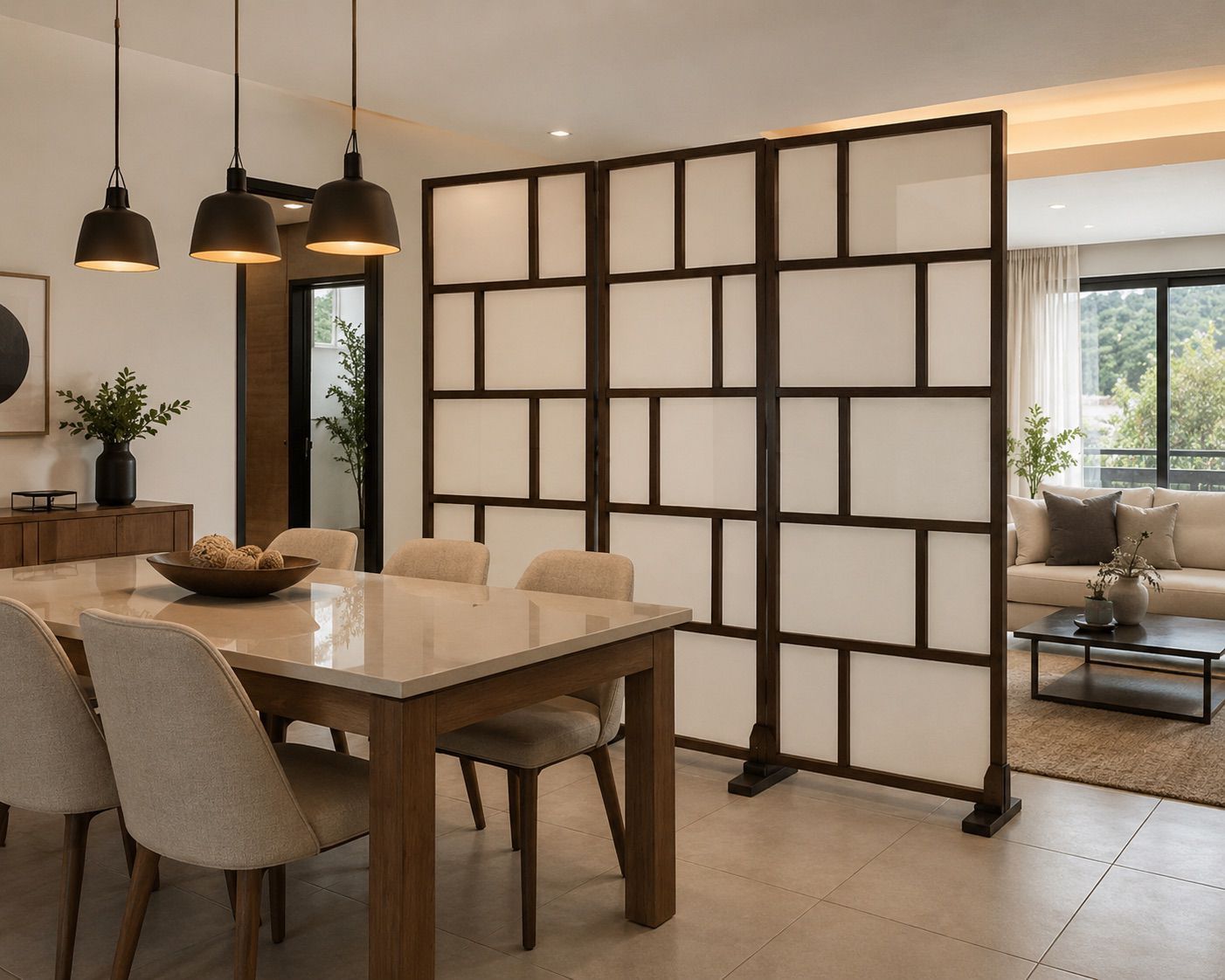 Interior de salón moderno con sillones de peluquería negros, espejos y una zona de recepción en blanco y rosa.