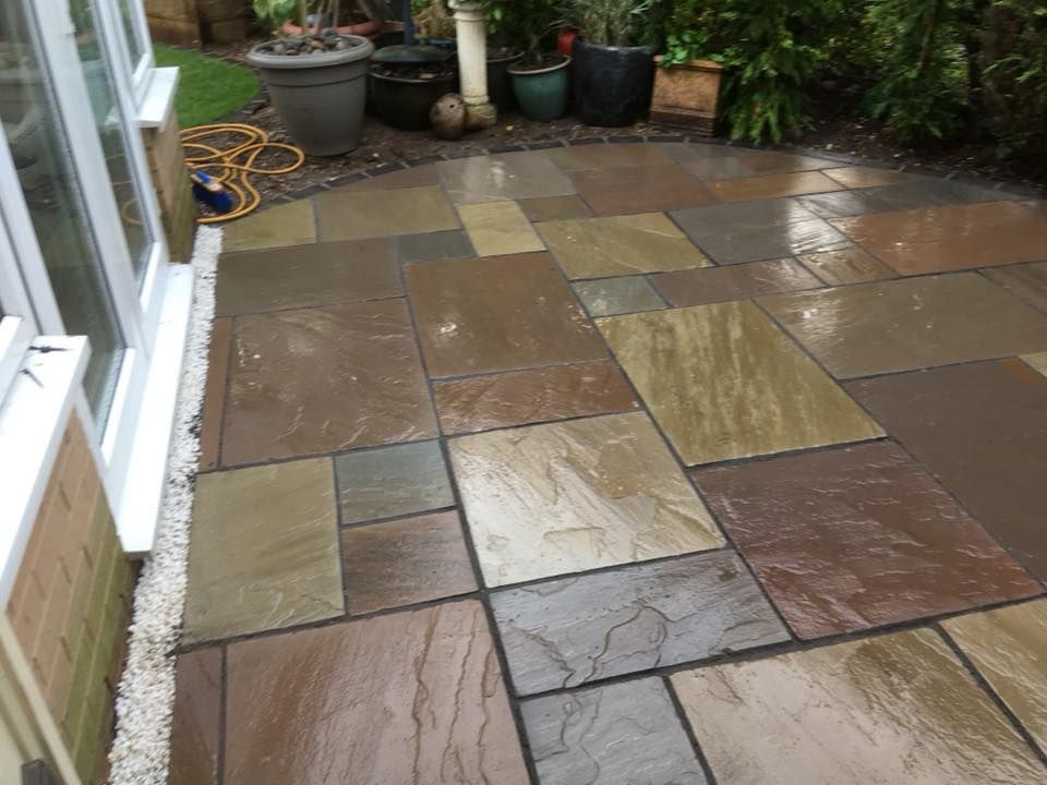 Driveways and Paving Nottingham garden paving using Indian stone pavers