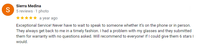 Sierra Medina's review: They always get back to me in a timely fashion. Excellent service!